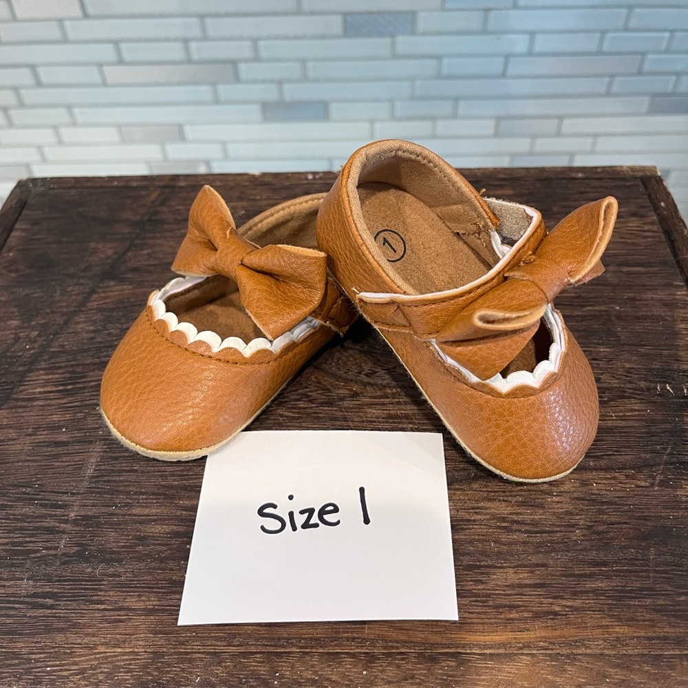 Infant Baby Girls Mary Jane Flats Bow Non-Slip Soft Sole